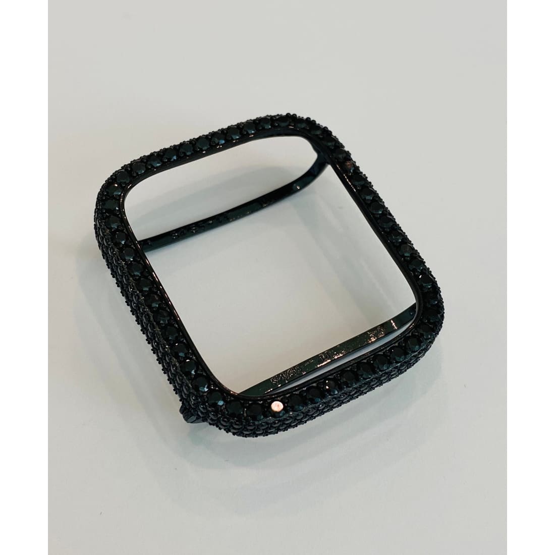 Series 7 Apple Watch Bezel Cover 41mm 45mm with 2.5mm Lab Diamonds Silver, Rose Gold, Yellow Gold, Black on Black