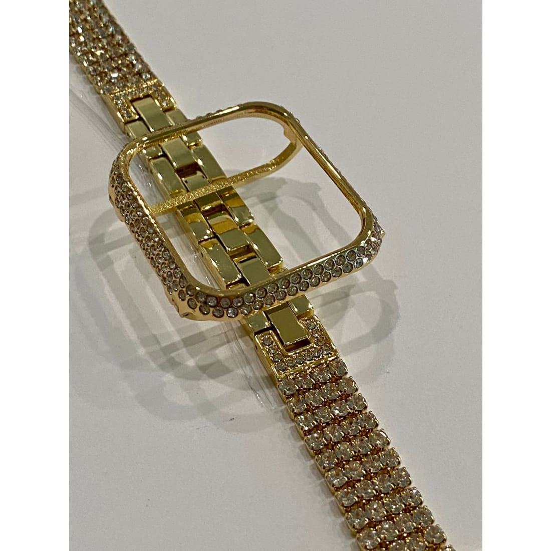 Series 8 Apple Watch Band 41mm 45mm Gold & or Swarovski Crystal Bezel Case Cover Bumper Bling