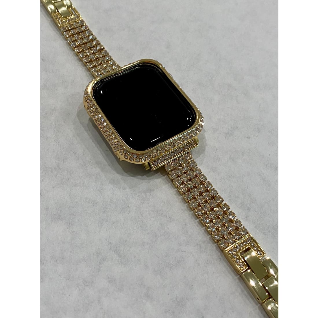 Series 8 Apple Watch Band 41mm 45mm Gold & or Swarovski Crystal Bezel Case Cover Bumper Bling