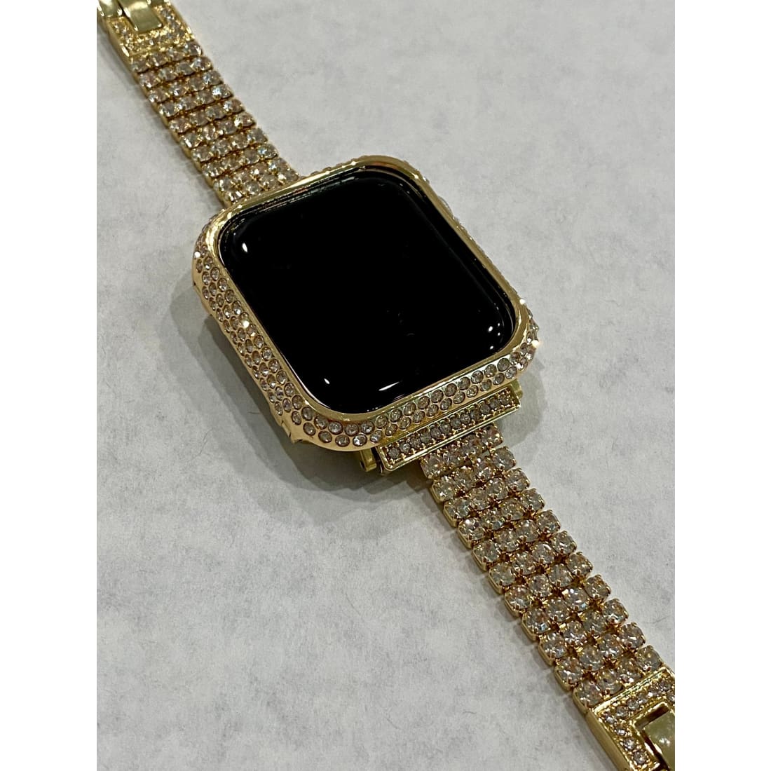 Series 8 Apple Watch Band 41mm 45mm Gold & or Swarovski Crystal Bezel Case Cover Bumper Bling