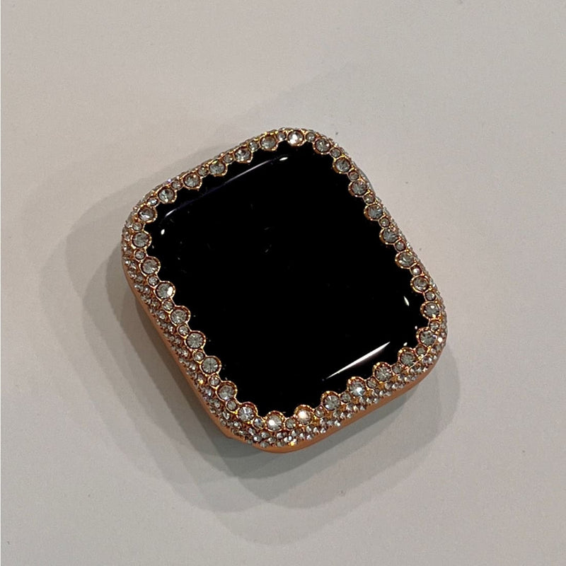 38mm-45mm Apple Watch Band Women Swarovski Crystal Rose Gold & or Apple Watch Cover Swarovski Crystals Iwatch Candy Bezel Poly Carbonate -