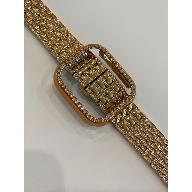 41mm 45mm 49mm Apple Watch Band Series 7-8 Swarovski Crystals & or Apple Watch Bezel Cover Silver Gold Rose Gold Black Smartwatch Bumper -