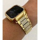 41mm 45mm 49mm Gold Apple Watch Band Ultra Series 7,8 & or Swarovski Crystal Apple Watch Cover Smartwatch Bumper Bling - 41mm apple watch,