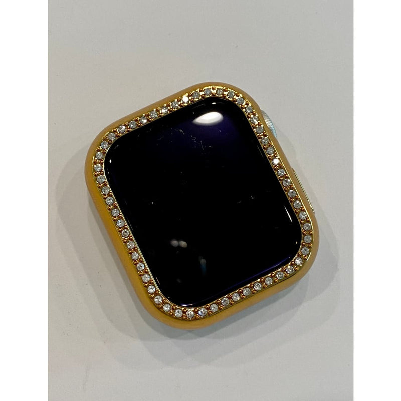 41mm 45mm 49mm Gold Apple Watch Band Ultra Series 7,8 & or Swarovski Crystal Apple Watch Cover Smartwatch Bumper Bling - 41mm apple watch,