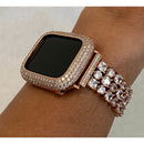 41mm 45mm 49mm Ultra Apple Watch Band Rose Gold Swarovski Crystals & or Lab Diamond Bezel Cover Smartwatch Bumper Bling 38mm-44mm - apple