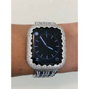 41mm 45mm 49mm Ultra Apple Watch Case Cover Women Silver Lab Diamond Bezel Smartwatch Bumper Bling Series 1-8 - 41mm apple watch, 45mm apple