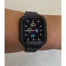 41mm 45mm 49mm Ultra Black Apple Watch Band Swarovski Crystals & or Lab Diamond Apple Watch Bezel Cover for Smartwatch Bling 38mm-44mm -