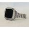 41mm 45mm Apple Watch Band Silver Swarovski Crystal Baguettes & or Lab Diamond Bezel Cover Smartwatch Bling Series 38mm-45mm Series 1-8 SE -