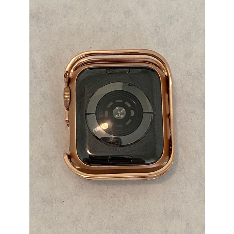 41mm 45mm Apple Watch Bezel Cover Rose Gold Metal Cover Floral Design Swarovski Crystals 38mm 40mm 42mm 44mm Series 6 SE bzl - apple watch,