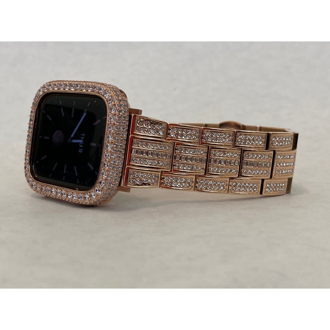49mm Ultra Apple Watch Band 41mm 45mm Swarovski Crystals & or Rose Gold Lab Diamond Pave Bezel Cover 38mm-45mm Series 1-8 - 49mm apple