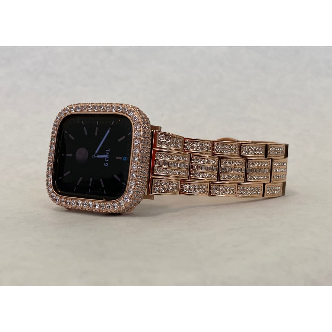 49mm Ultra Apple Watch Band 41mm 45mm Swarovski Crystals & or Rose Gold Lab Diamond Pave Bezel Cover 38mm-45mm Series 1-8 - 49mm apple