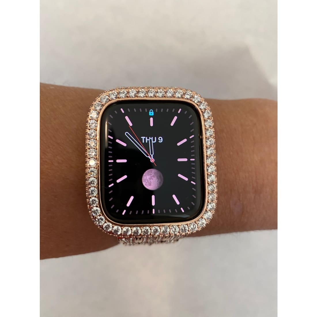 49mm Ultra Apple Watch Band 41mm 45mm Swarovski Crystals & or Rose Gold Lab Diamond Pave Bezel Cover 38mm-45mm Series 1-8 - 49mm apple