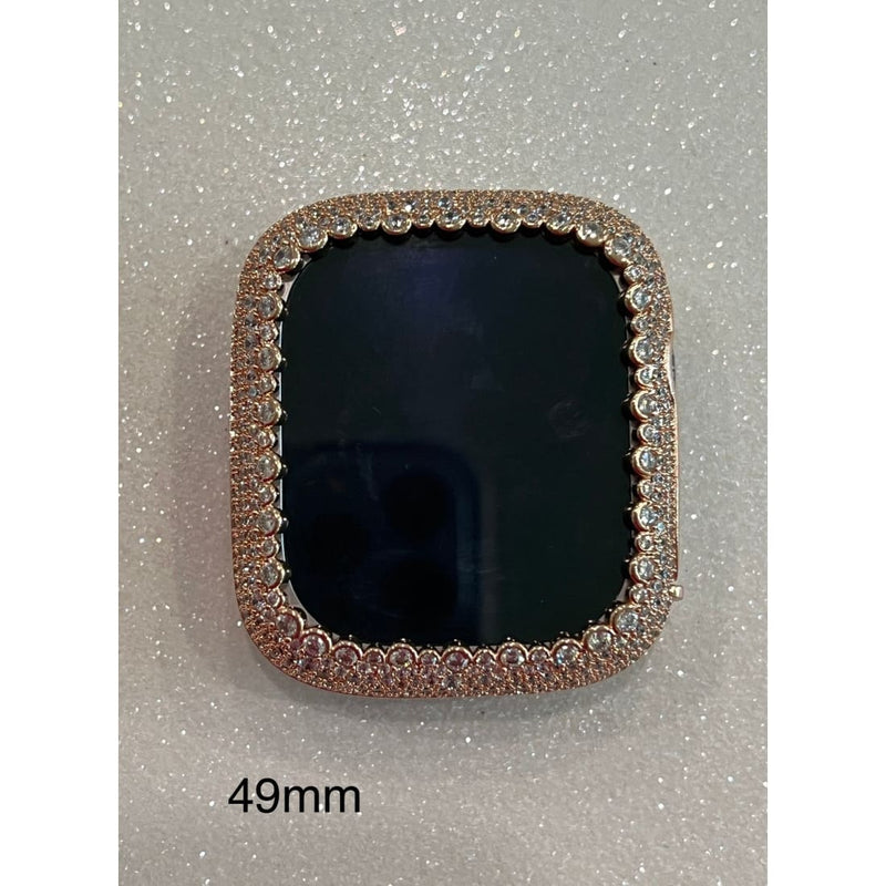 49mm Ultra Apple Watch Band 45mm 41mm Rose Gold Swarovski Crystals & or Lab Diamond Bezel Cover 38mm 40mm 42mm 44mm Smartwatch Bumper Bling