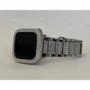 49mm Ultra Apple Watch Band Silver & or Apple Watch Cover Lab Diamond Bezel Smartwatch Bumper Bling 38mm-45mm Series 1-8 - 44mm apple watch,