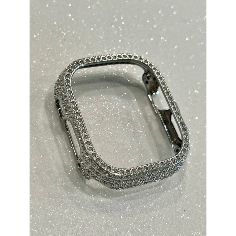 49mm Ultra Apple Watch Band Womens Swarovski Crystals & or Silver Crystal Bezel Cover Smartwatch Bumper Case Bling Series 8 - 49mm apple