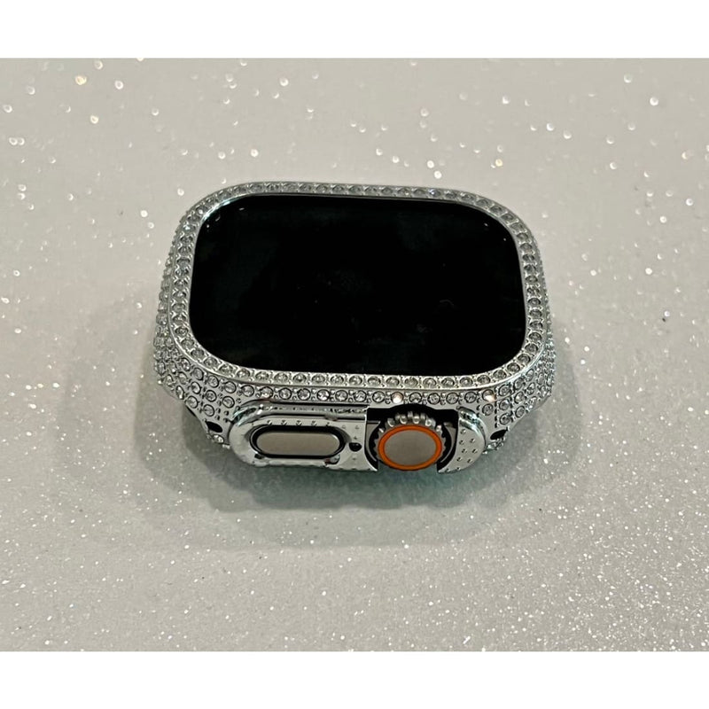 49mm Ultra Apple Watch Band Womens Swarovski Crystals & or Silver Crystal Bezel Cover Smartwatch Bumper Case Bling Series 8 - 49mm apple