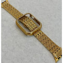 Apple Watch Band 41mm 45mm 49mm Ultra Yellow Gold Swarovski Crystals & or Crystal Apple Watch Case Cover Bezel Smartwatch Bling - 41mm apple