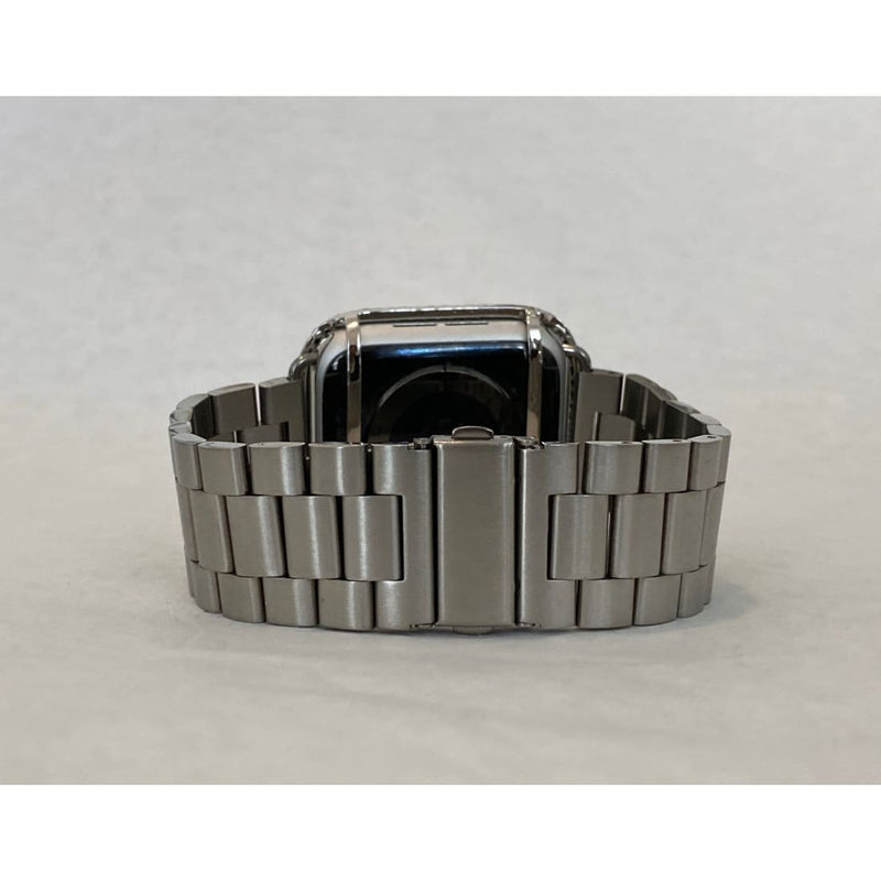 Apple Watch Band Silver Rolex Style & or Apple Watch Cover Lab Diamond Bezel Case 38mm 40mm 41mm 42mm 44mm 45mm 49mm Ultra - apple watch,