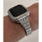 Apple Watch Band Women Designer Swarovski Crystal Baguette Silver 40mm 41mm 44mm 45mm & or Apple Watch Cover Lab Diamond Bezel Iwatch Candy