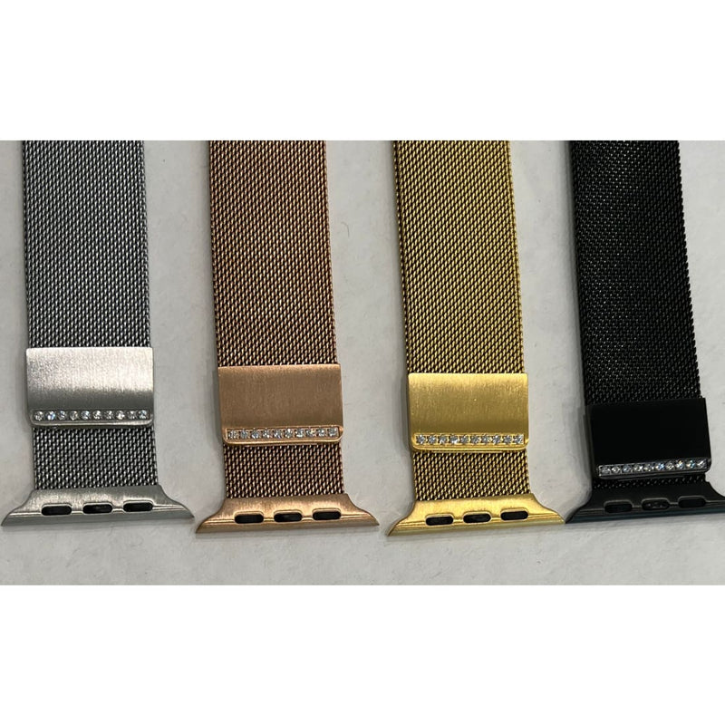 Apple Watch Band Women Milanese Loop Crystal Milanese Band Stainless Steel Choice of Colors Final Sale 38mm-45mm Series 1-7 SE - apple watch