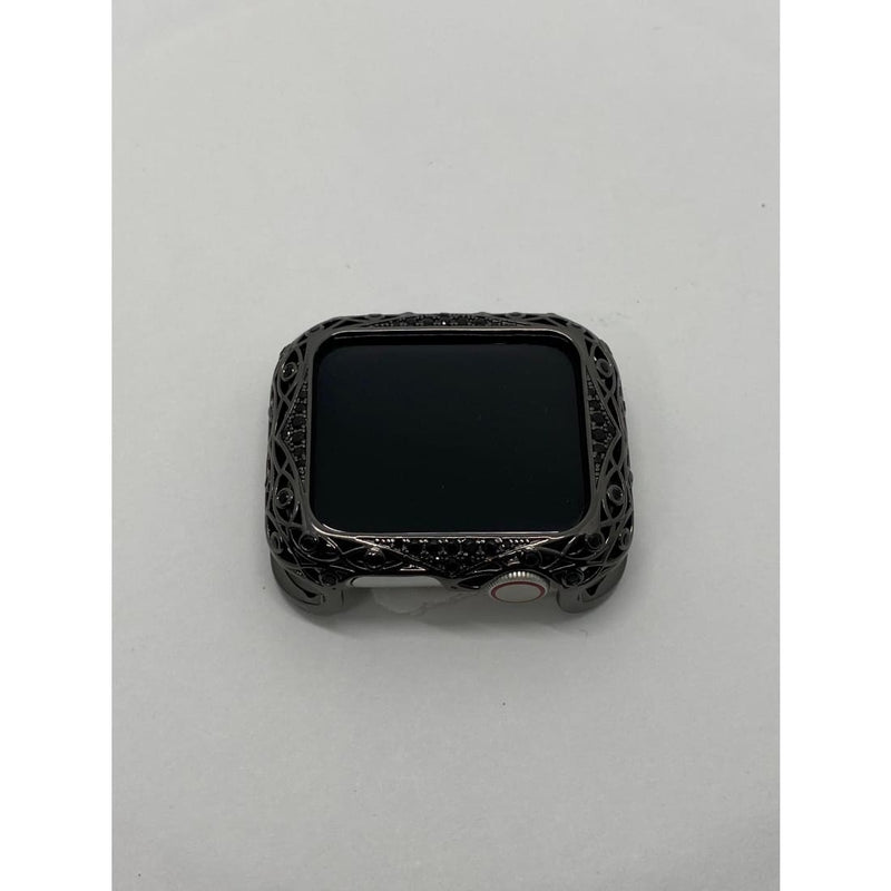 Apple Watch Bezel Cover Black on Black Smartwatch Bumper Swarovski Crystals 38mm 40mm 41mm 42mm 44mm 45mm - 40mm apple watch, apple watch,