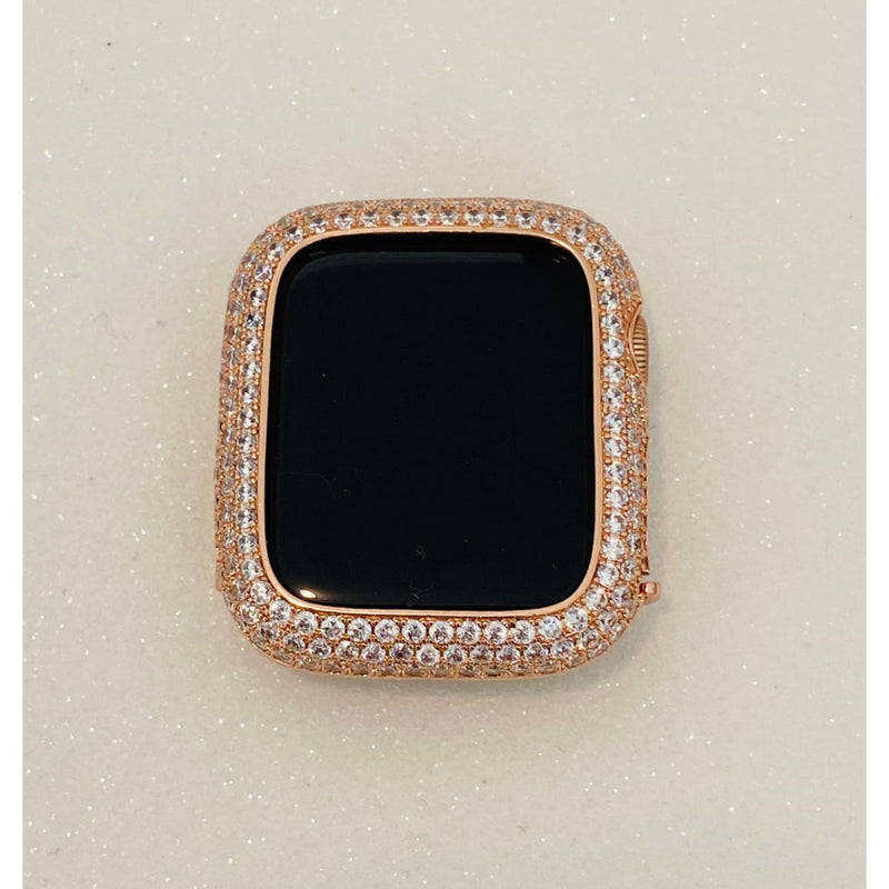 Apple Watch Cover 49mm Ultra Rose Gold Lab Diamond Bezel Case Smartwatch Bumper 38mm-45mm Iwatch Candy Bling - apple watch, apple watch
