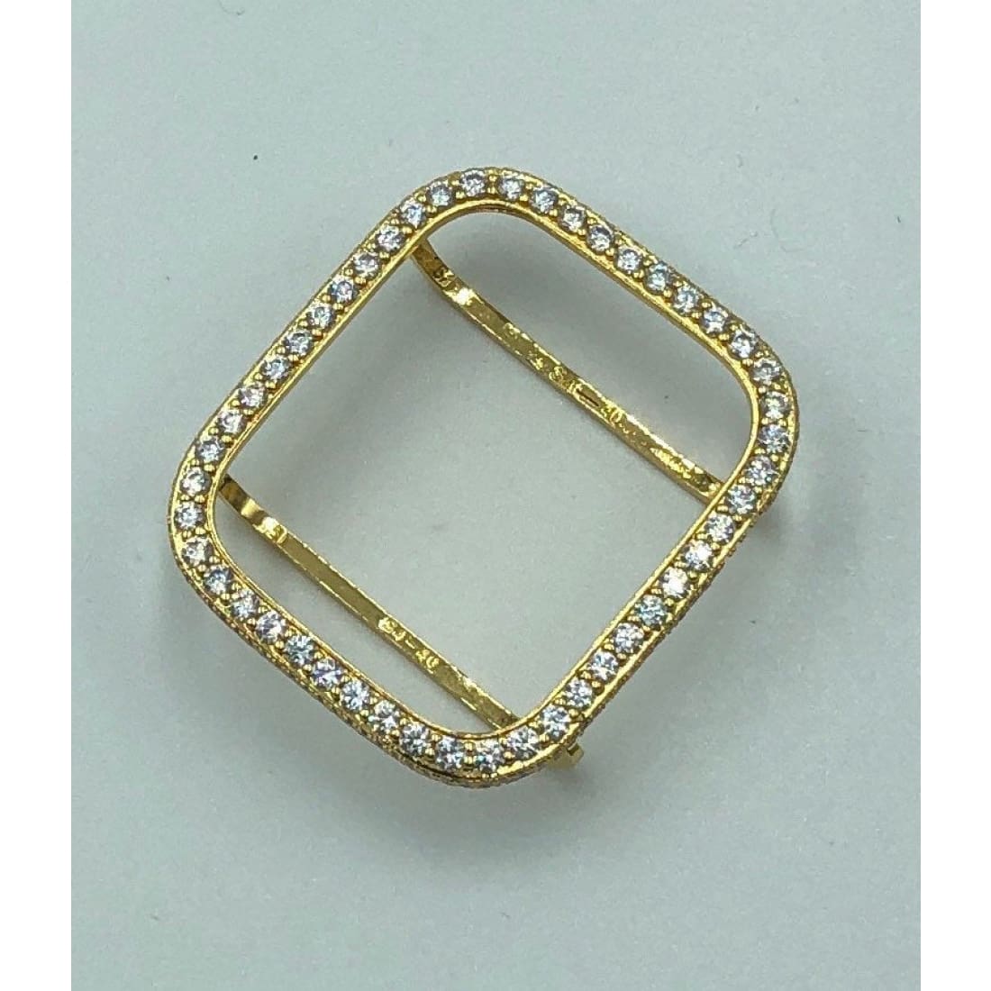 Apple Watch Cover Gold Lab Diamond Bezel Case Smartwatch Bumper Bling 38mm 40mm 41mm 42mm 44mm 45mm 49mm Ultra Series 1,2,3,4,5,6,7,8 SE -