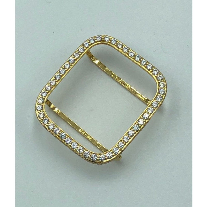 Apple Watch Cover Gold Lab Diamond Bezel Case Smartwatch Bumper Bling 38mm 40mm 41mm 42mm 44mm 45mm 49mm Ultra Series 1,2,3,4,5,6,7,8 SE -