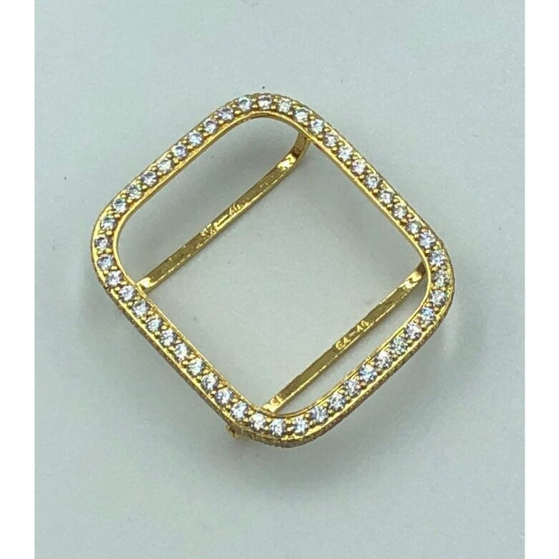 Apple Watch Cover Gold Lab Diamond Bezel Case Smartwatch Bumper Bling 38mm 40mm 41mm 42mm 44mm 45mm 49mm Ultra Series 1,2,3,4,5,6,7,8 SE -