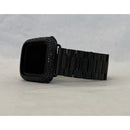 Black Apple Watch Band Rolex Style & or Apple Watch Cover Lab Diamond Bezel Case Smartwatch Bumper 38 40 41 42 44 45 49mm Ultra Bling - 44mm