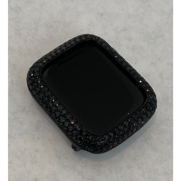 Black on Black Apple Watch Bezel Cover Smartwatch Lab Diamond Bumper Case Iwatch Bling Series 8 38mm-49mm - 44mm apple watch, apple watch,