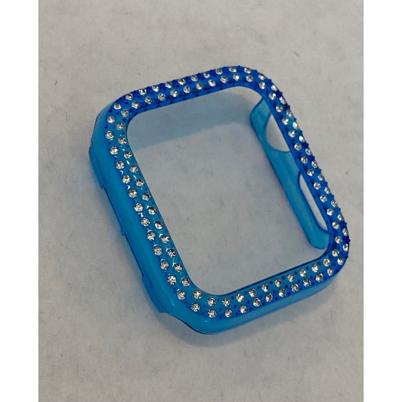 Blue Apple Watch Band Cover Bezel Iwatch Case Crystal Faceplate Series 6 SE pv bzl - apple watch, apple watch band, apple watch bling, apple