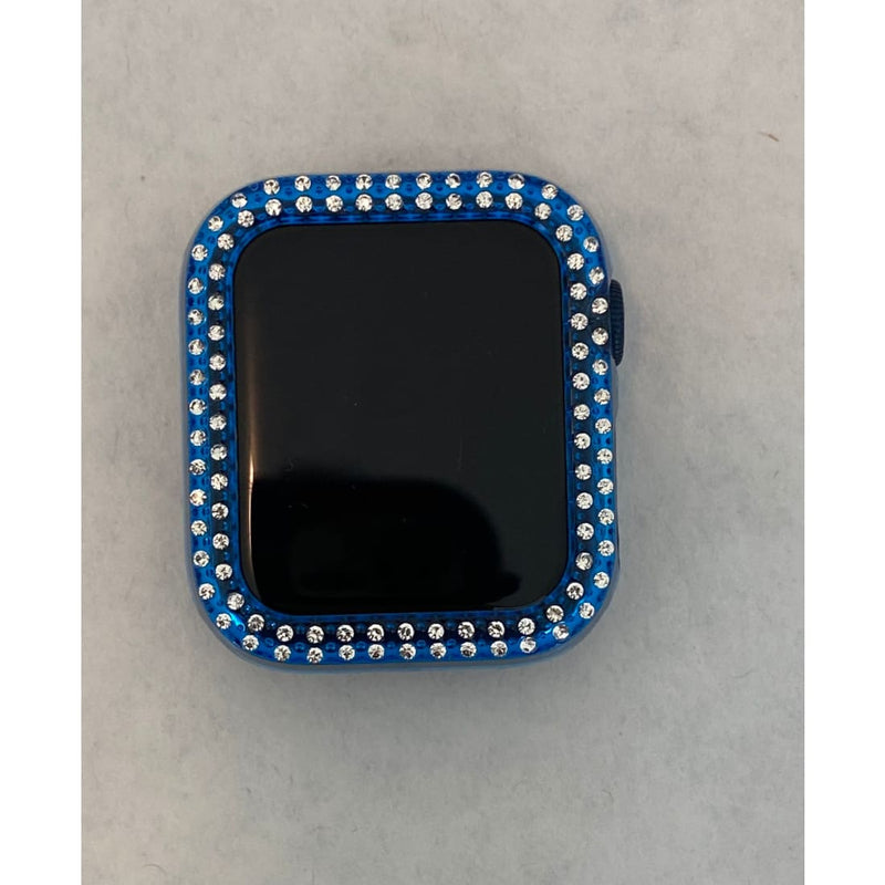 Blue Apple Watch Band Cover Bezel Iwatch Case Crystal Faceplate Series 6 SE pv bzl - apple watch, apple watch band, apple watch bling, apple