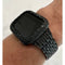 Custom Apple Watch Band Black Swarovski Crystal & or Apple Watch Cover Lab Diamond 38mm 40mm 41mm 42mm 44mm 45mm 49mm Ultra Smartwatch Bling