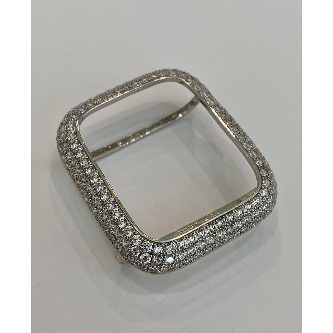 Custom Apple Watch Band Woman Baguette & Radiant Cut Swarovski Crystals Silver and or Apple Watch Cover Lab Diamond Bezel 38mm-49mm - 45mm
