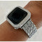 Designer Apple Watch Band Silver Swarovski Crystals 38 40 41 42 44 45 49mm Ultra & or Pave Lab Diamond Bezel Cover Smartwatch Bumper - 44mm