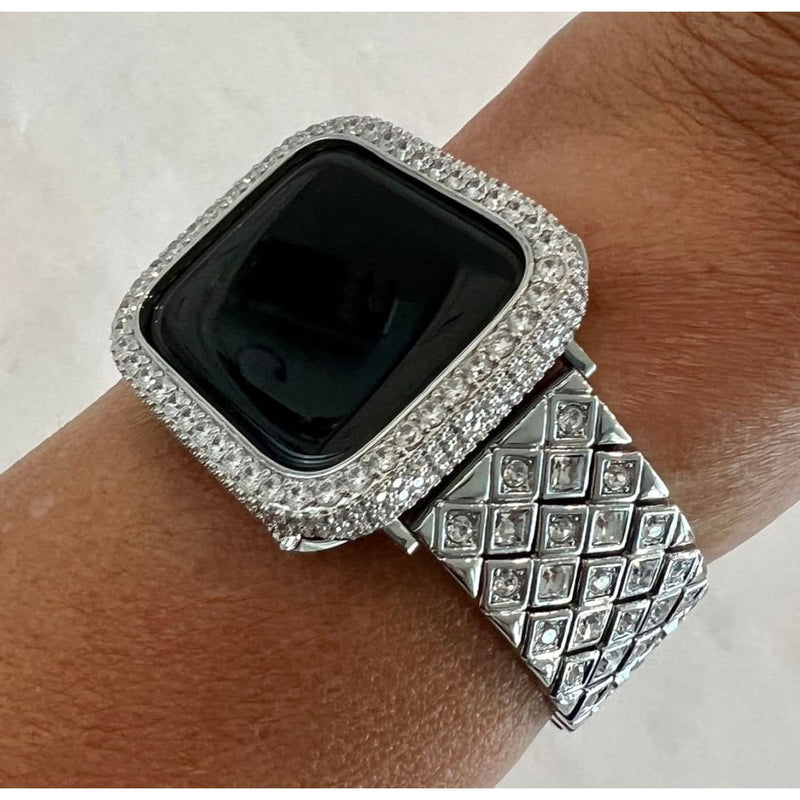 Iwatch Candy Designer Apple Watch Band Silver Swarovski