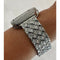 Designer Apple Watch Band Silver Swarovski Crystals 38 40 41 42 44 45 49mm Ultra & or Pave Lab Diamond Bezel Cover Smartwatch Bumper - 44mm