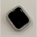 Designer Apple Watch Band Silver Swarovski Crystals 38 40 41 42 44 45 49mm Ultra & or Pave Lab Diamond Bezel Cover Smartwatch Bumper - 44mm
