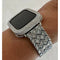 Designer Apple Watch Band Silver Swarovski Crystals 38 40 41 42 44 45 49mm Ultra & or Pave Lab Diamond Bezel Cover Smartwatch Bumper - 44mm