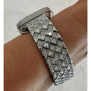 Designer Apple Watch Band Silver Swarovski Crystals 38 40 41 42 44 45 49mm Ultra & or Pave Lab Diamond Bezel Cover Smartwatch Bumper - 44mm