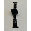 Designer Apple Watch Band Woman Baguette & Princess Cut Swarovski Crystals Black and or Bling Apple Watch Cover Lab Diamond Bezel 38mm-45mm