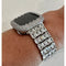 Designer Apple Watch Band Woman Baguette Radiant Cut Swarovski Crystal Silver 49mm Ultra & or Apple Watch Cover Lab Diamond Bezel 41 45mm -