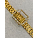 Gold Apple Watch Band 49mm Ultra Stainless Steel Ultra Thin & or Apple Watch Cover Lab Diamond Bezel Case Bling 38mm-45mm Series8 - apple
