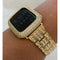 Gold Apple Watch Band Swarovski Crystals 49mm Ultra & or Apple Watch Cover Lab Diamond Bezel Case Smartwatch Bumper 38mm-45mm Bling - apple