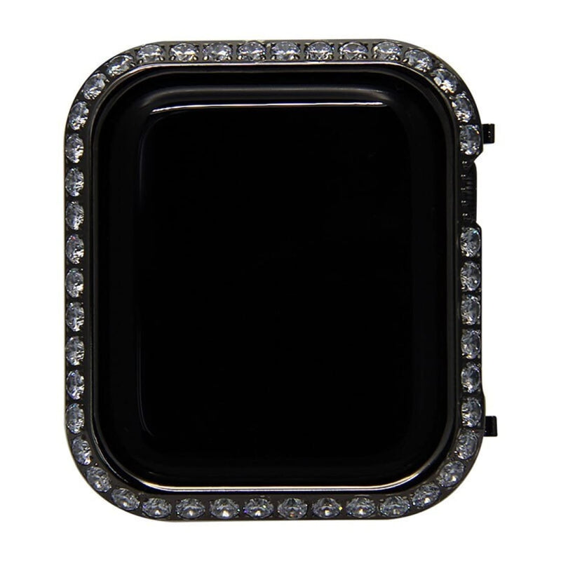 Iced Out Apple Watch Bezel Black Crystal Lab Diamond Cover Iwatch Bling Series 1,2,3,4,5 - 40mm, 44mm, apple watch, apple watch band, apple