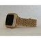 Iced Out Gold Apple Watch Band 38mm 40mm 42mm 44mm and or Apple Watch Bezel Lab Diamond Cover Iwatch Bling 41mm 45mm 49mm Ultra - apple
