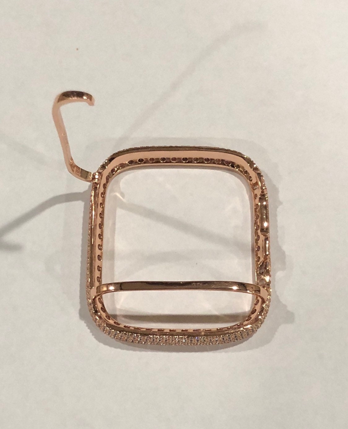 Series 10 Rose Gold Apple Watch Case 42mm 46mm, 2.5mm Lab Diamond Bezel, Iphone Watch Cover Iwatch Protective Cover 38mm-49mm Ultra