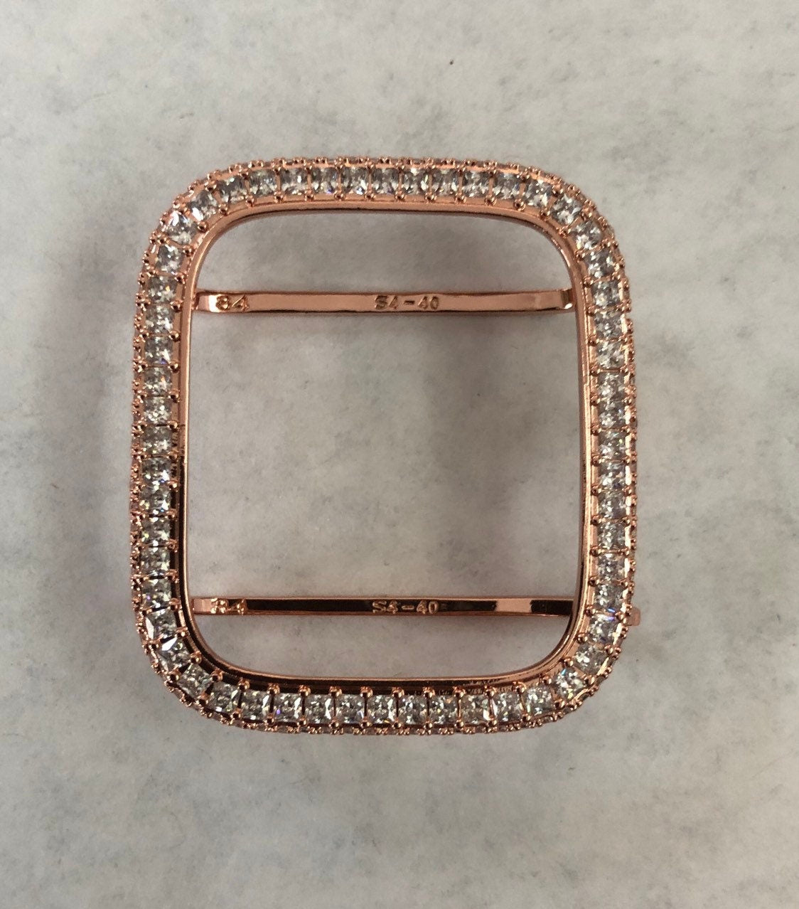 Rose Gold Apple Watch Cover with 2.5mm Square Lab Diamonds Apple Watch Case Smartwatch Bumper Bling 40mm 44mm Iwatch Candy Series 4-6