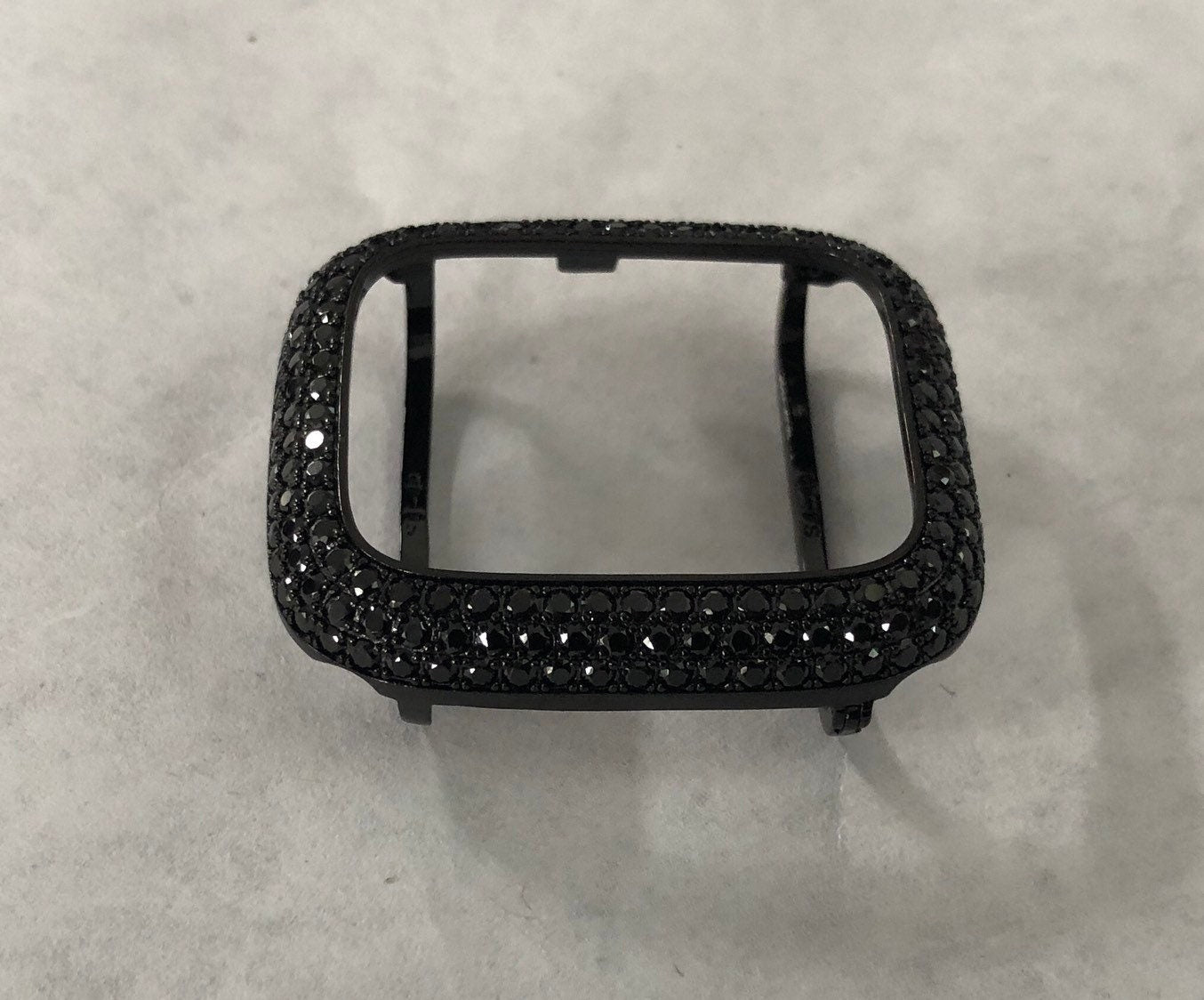 Series 2-10 Black on Black Apple Watch Cover Lab Diamond Bezel Case 38mm 40mm 41mm 42mm 44mm 45mm 46mm 49mm Apple Watch Cover Iwatch Candy